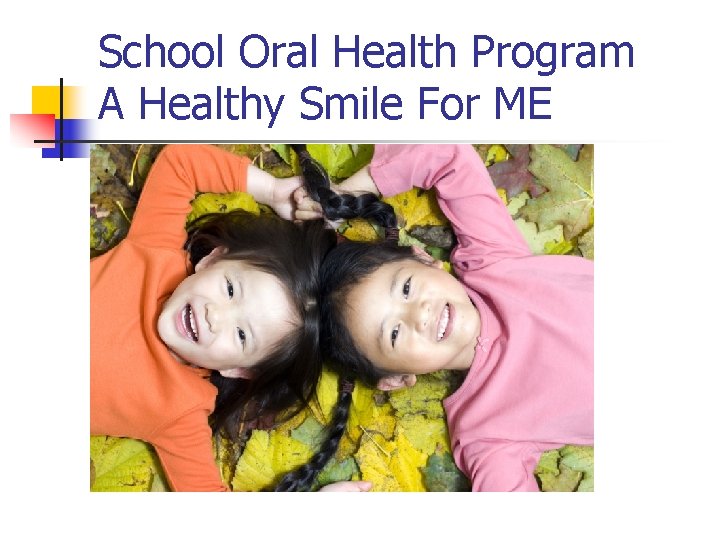 School Oral Health Program A Healthy Smile For ME 