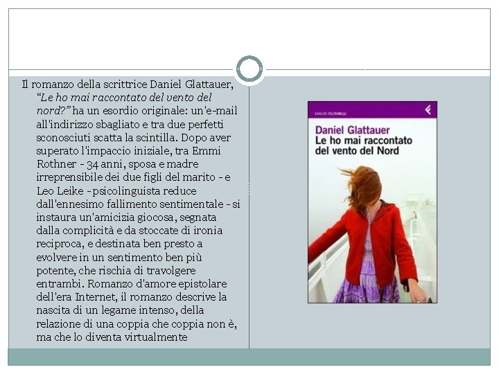 Il romanzo della scrittrice Daniel Glattauer, “Le ho mai raccontato del vento del nord?