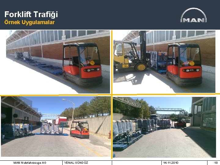 Koltuk Taşıyıcı Projesi Forklift Trafiği Proje Öncesi Durum Örnek Uygulamalar MAN Nutzfahrzeuge AG YENAL