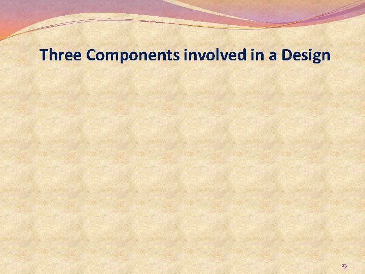 Three Components involved in a Design 13 