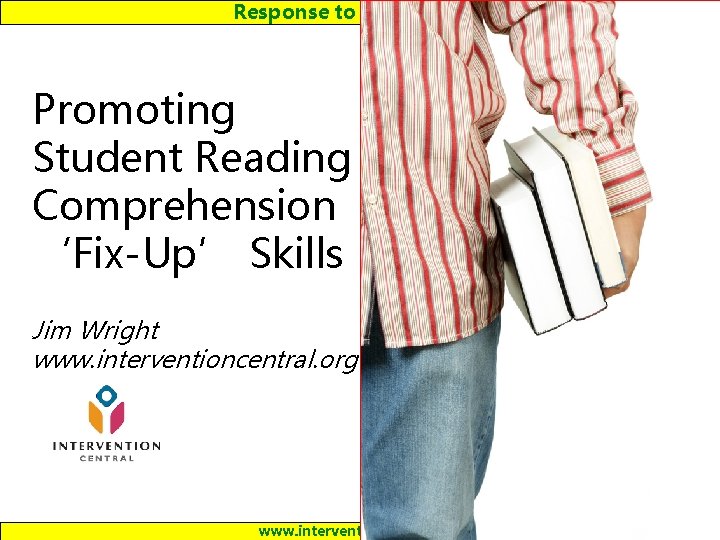 Response to Intervention Promoting Student Reading Comprehension ‘Fix-Up’ Skills Jim Wright www. interventioncentral. org