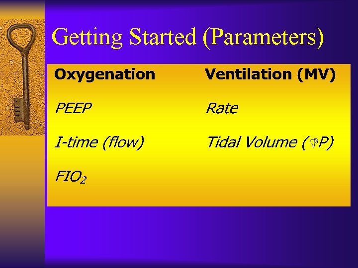 Getting Started (Parameters) Getting Started (Parameters)