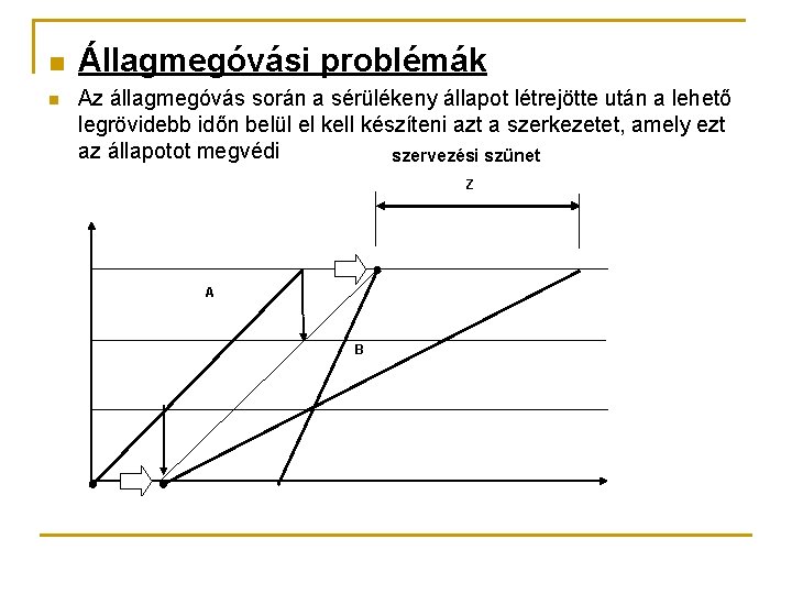 n n Állagmegóvási problémák Az állagmegóvás során a sérülékeny állapot létrejötte után a lehető