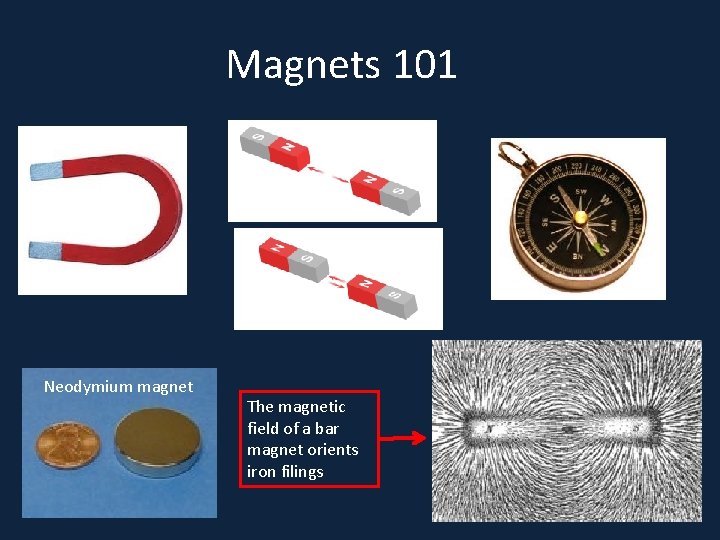 Magnets 101 Neodymium magnet The magnetic field of a bar magnet orients iron filings