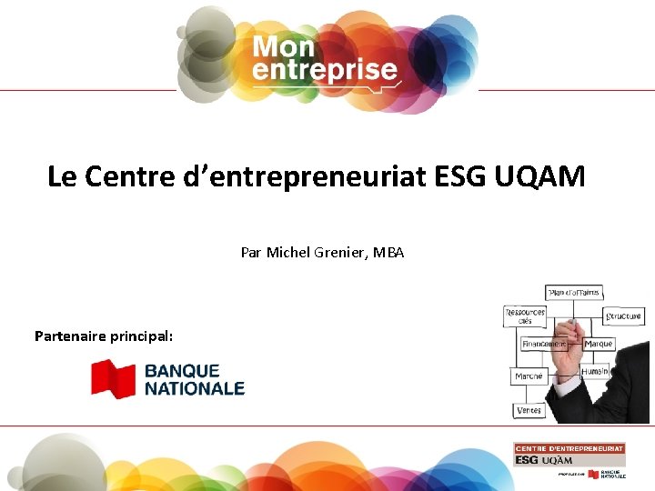 Le Centre d’entrepreneuriat ESG UQAM Par Michel Grenier, MBA Partenaire principal: 
