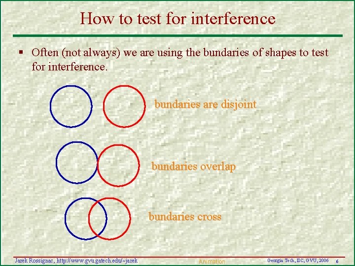 How to test for interference § Often (not always) we are using the bundaries