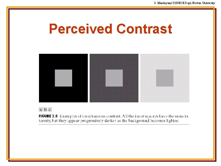 S. Mandayam/ DIP/ECE Dept. /Rowan University Perceived Contrast S. Mandayam/ DIP/ECE Dept. /Rowan University Perceived Contrast