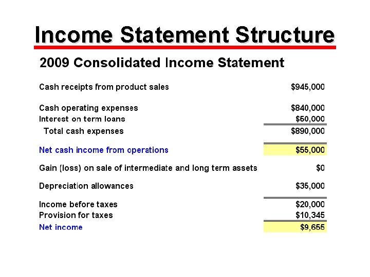 Income Statement Structure 