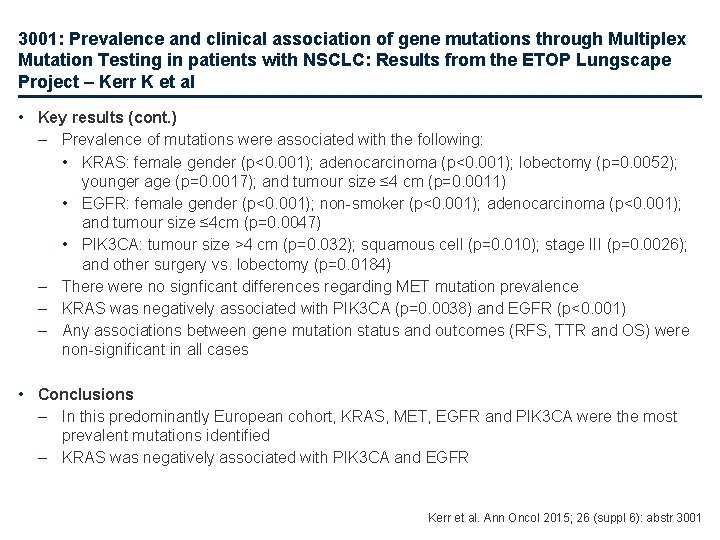 3001: Prevalence and clinical association of gene mutations through Multiplex Mutation Testing in patients