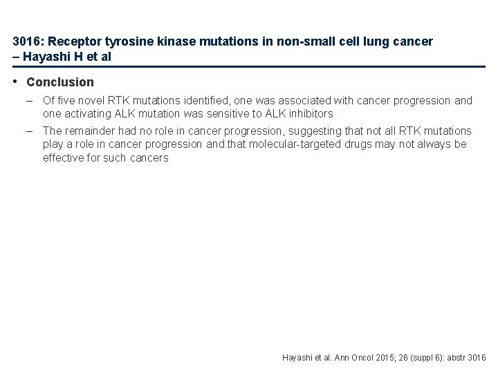 3016: Receptor tyrosine kinase mutations in non-small cell lung cancer – Hayashi H et