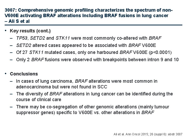 3007: Comprehensive genomic profiling characterizes the spectrum of non. V 600 E activating BRAF
