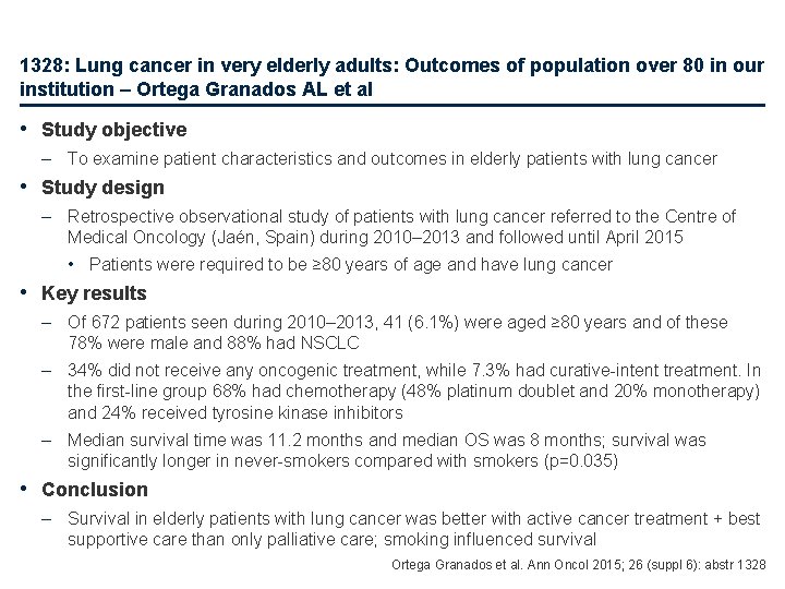 1328: Lung cancer in very elderly adults: Outcomes of population over 80 in our