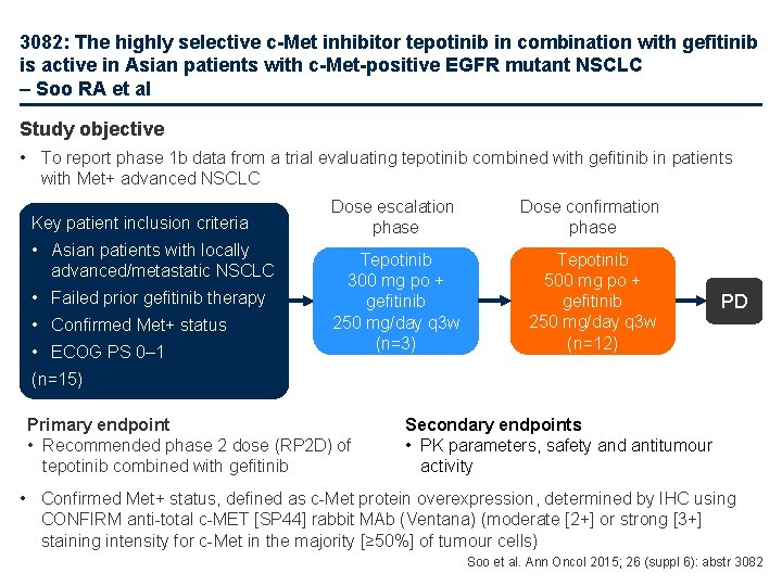 3082: The highly selective c-Met inhibitor tepotinib in combination with gefitinib is active in