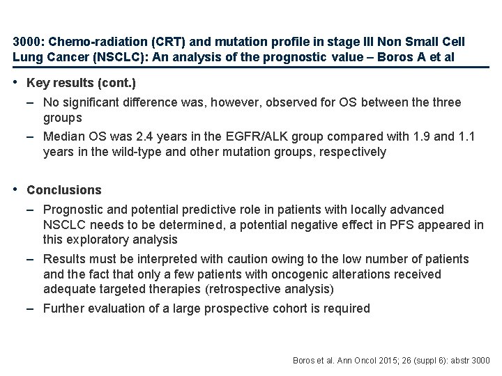 3000: Chemo-radiation (CRT) and mutation profile in stage III Non Small Cell Lung Cancer