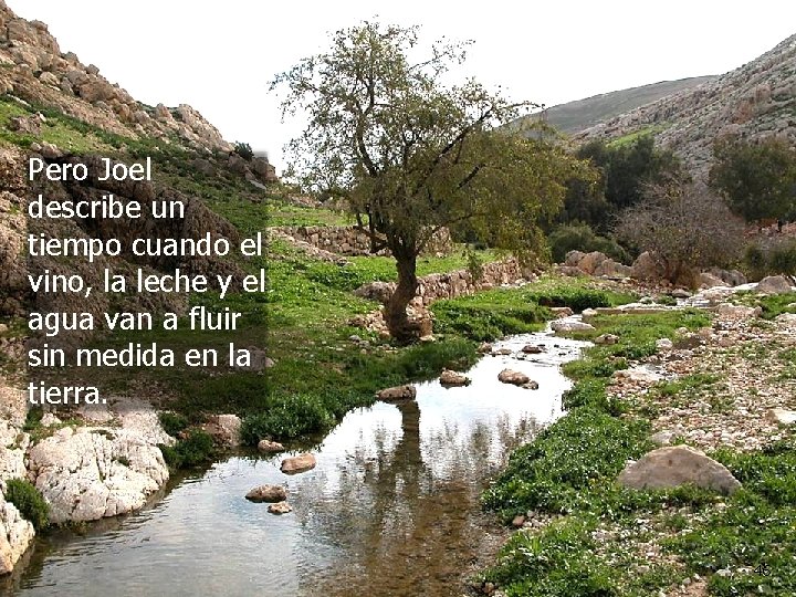 Pero Joel describe un tiempo cuando el vino, la leche y el agua van