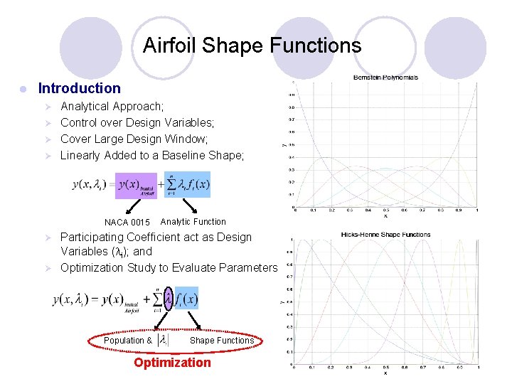 Airfoil Shape Functions l Introduction Ø Ø Analytical Approach; Control over Design Variables; Cover