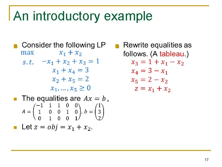 An introductory example n n 17 An introductory example n n 17