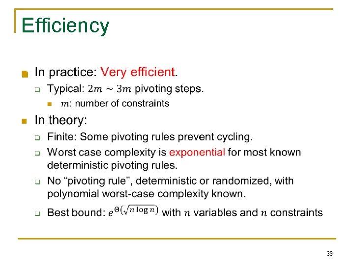 Efficiency n 39 Efficiency n 39