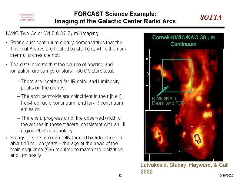FORCAST Science Example: Imaging of the Galactic Center Radio Arcs KWIC Two Color (31.