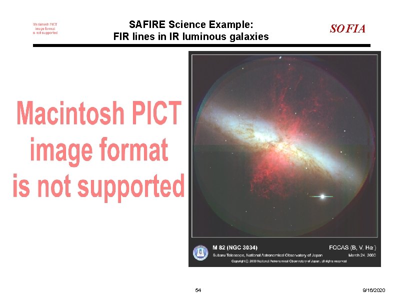 SAFIRE Science Example: FIR lines in IR luminous galaxies 54 SOFIA 9/16/2020 