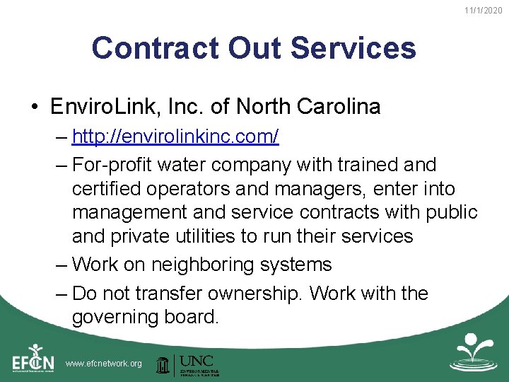 11/1/2020 Contract Out Services • Enviro. Link, Inc. of North Carolina – http: //envirolinkinc.
