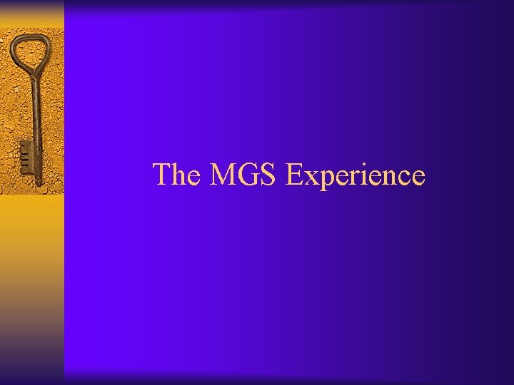 The MGS Experience 