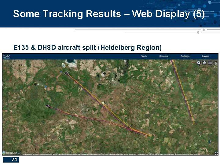 Some Tracking Results – Web Display (5) E 135 & DH 8 D aircraft