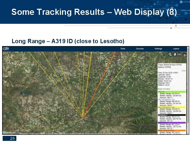 Some Tracking Results – Web Display (8) Long Range – A 319 ID (close