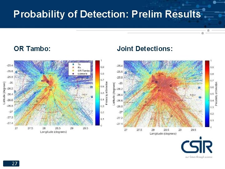 Probability of Detection: Prelim Results OR Tambo: 27 Joint Detections: 
