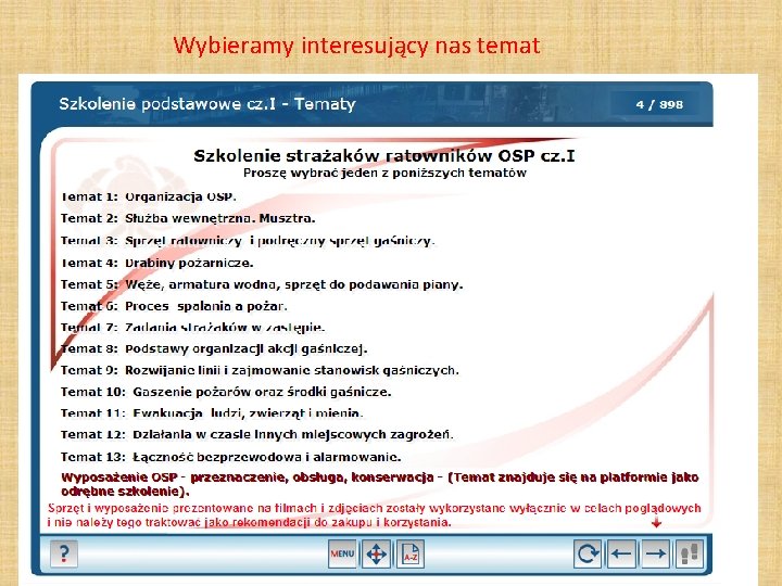 Wybieramy interesujący nas temat 