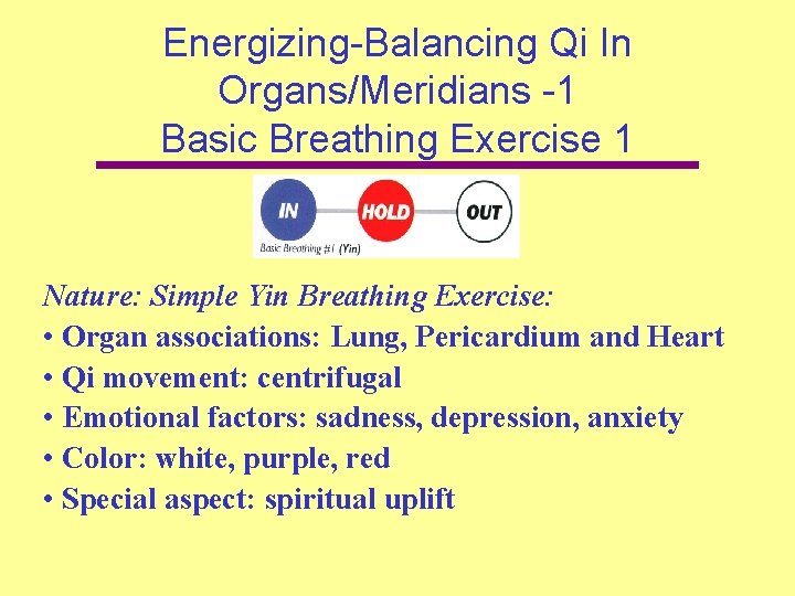 Energizing-Balancing Qi In Organs/Meridians -1 Basic Breathing Exercise 1 Nature: Simple Yin Breathing Exercise: