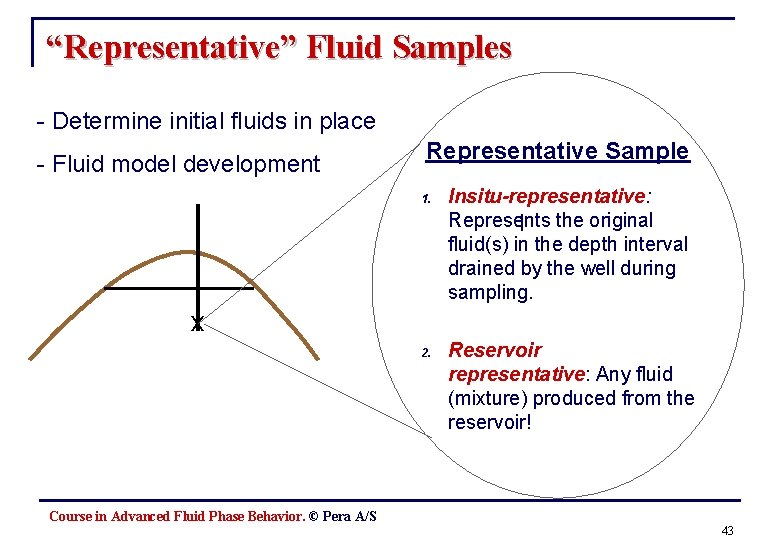 “Representative” Fluid Samples - Determine initial fluids in place - Fluid model development Representative