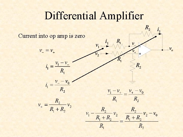 Differential Amplifier Current into op amp is zero 