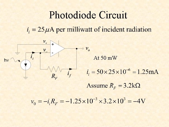 Photodiode Circuit At 50 m. W 
