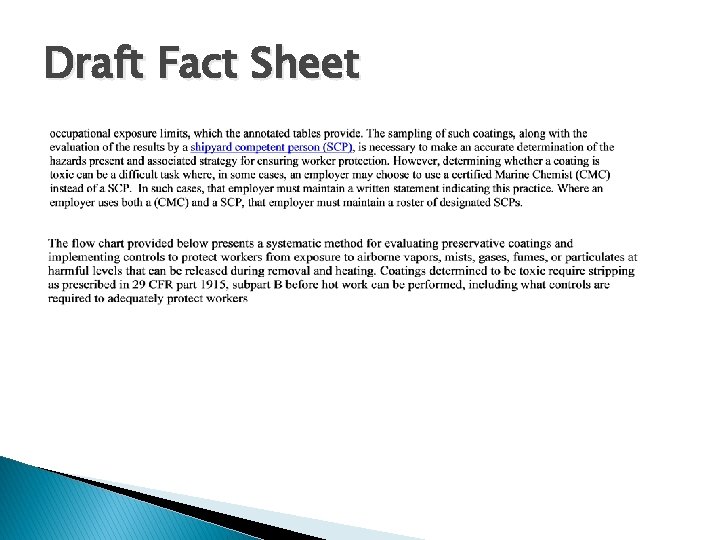 Draft Fact Sheet 