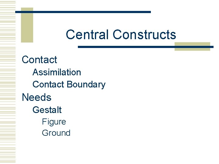 Central Constructs Contact Assimilation Contact Boundary Needs Gestalt Figure Ground 
