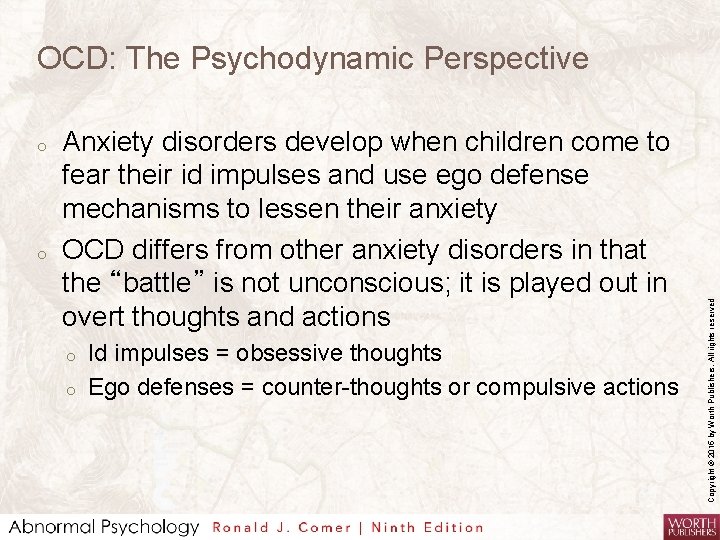 o o Anxiety disorders develop when children come to fear their id impulses and