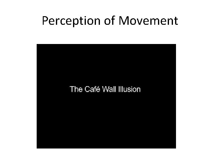 Perception of Movement 