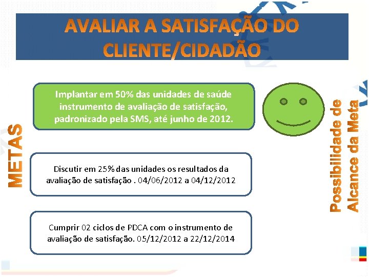 Implantar em 50% das unidades de saúde instrumento de avaliação de satisfação, padronizado pela