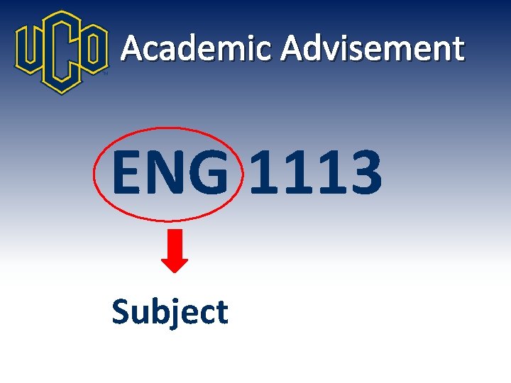 Academic Advisement ENG 1113 Subject 