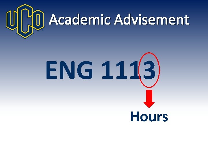 Academic Advisement ENG 1113 Hours 