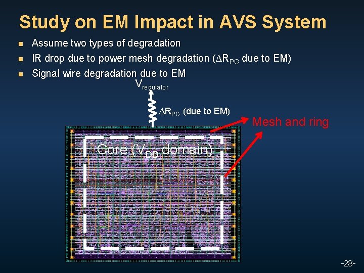 Study on EM Impact in AVS System n n n Assume two types of