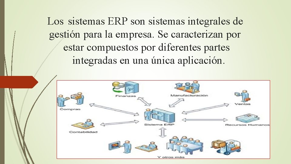 Los sistemas ERP son sistemas integrales de gestión para la empresa. Se caracterizan por