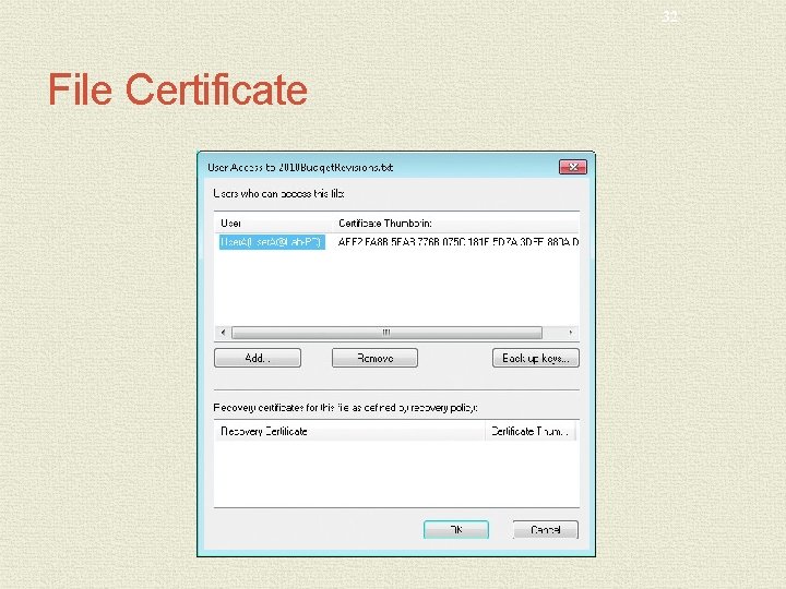 32 File Certificate 