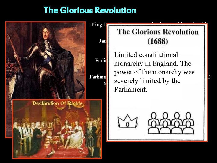 The Glorious Revolution King James II was supposed to become king when his brother,