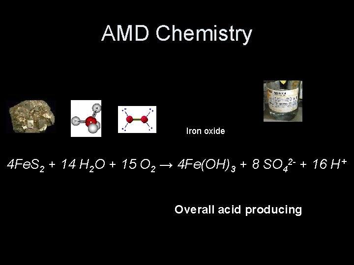 AMD Chemistry Iron oxide 4 Fe. S 2 + 14 H 2 O +