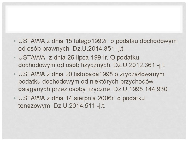  • USTAWA z dnia 15 lutego 1992 r. o podatku dochodowym od osób