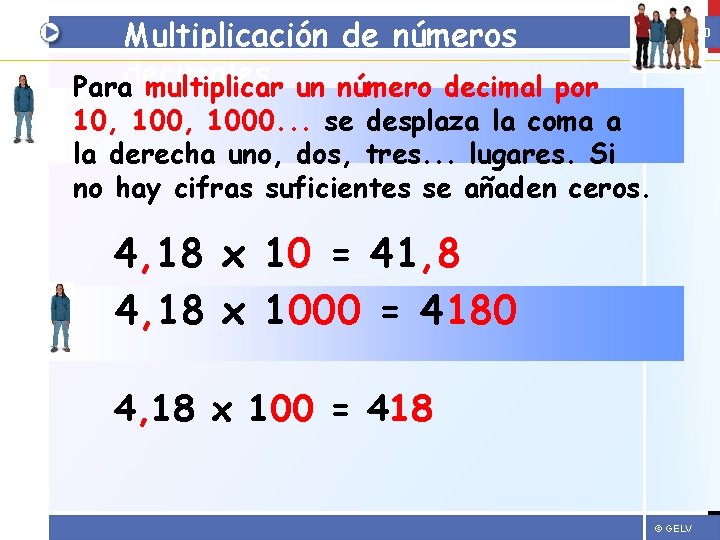 Multiplicación de números Paradecimales multiplicar un número decimal por AULA 360 10, 1000. .