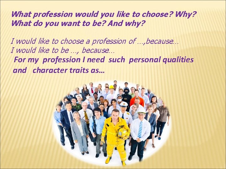 What profession would you like to choose? Why? What do you want to be?