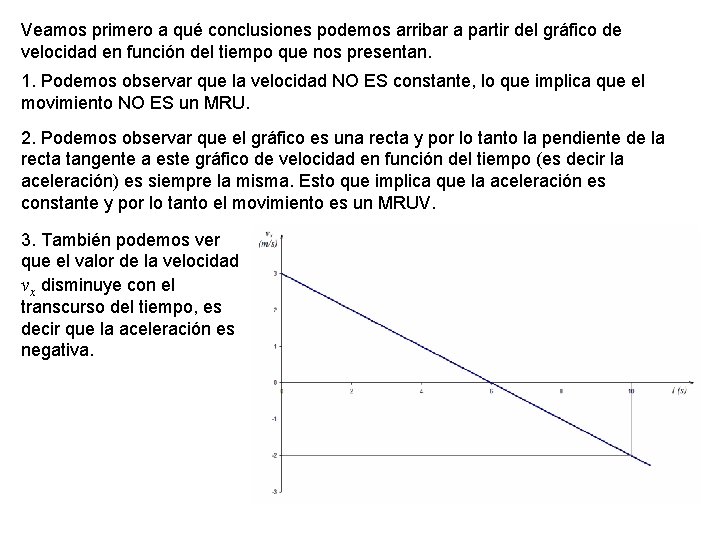 Veamos primero a qué conclusiones podemos arribar a partir del gráfico de velocidad en